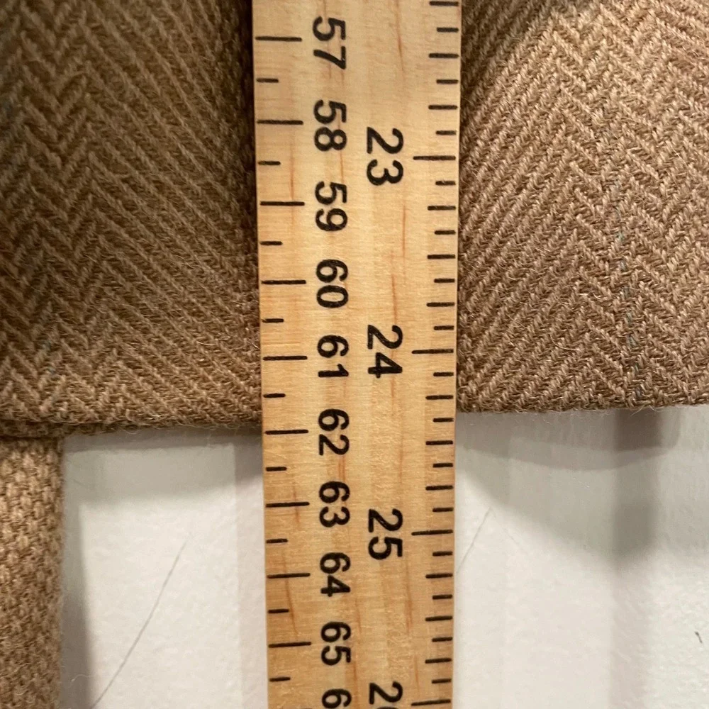 Richard Bennett Mens Tan Herringbone Custom Tailored 3-Button Blazer Sport Coat